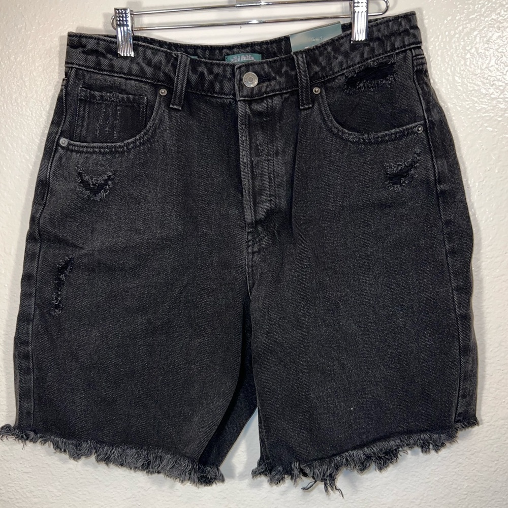 Wild Fable NWT Black Wash Denim High-Rise Bermuda Shorts